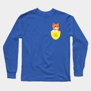 Cute kitten inside a pocket the perfect gift for cat lover Long Sleeve T-Shirt